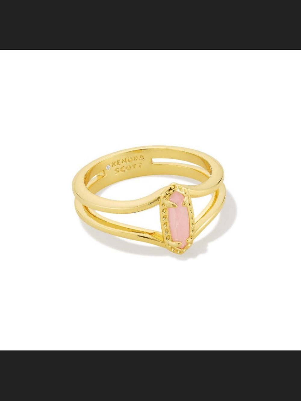 Kendra Scott Gold Ring with Light Pink Marquise Stone - Picture 2 of 4